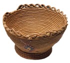 Rare Antique Native American Nisqually Basket Ca 1900 Open Undulating Rim Salish