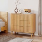 Moasis Modern Fluted 3-drawer Dresser Chest Of Drawers