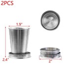 2-pack Telescopic Stainless Steel Portable Outdoor Collapsible Cup With Metal   