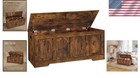 Storage Chest Wood Large Trunk With Hinges Entryway Shoe Bench Rustic Brown