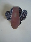 Antique Art Nouveau Chatelaine purse Clip Repousse Floral Motif German Silver