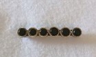 Antique Victorian French Jet Black Glass Mourning Bar Pin Gold Plated C Clasp 