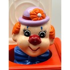 Vintage Meritus Jack In The Box Clown Toy Wind Up Musical Red White 1988 Plastic