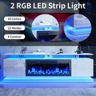Tv Stand 70  Fireplace With Led Light For 80 In Tv Entertainment Center Modern -
