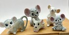 Vintage Japan Bone China Mouse Mice Figurines -set Of 5 -1 Numbered Makers Mark