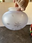 Antique Vintage Etched Star   Flower Glass Ball Light Shade Ceiling Lamp 6 Inch