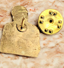 Vintage Enameled Michael Jackson Pin Back Lapel Hat Pin Yellow Sweater