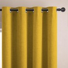 2 Panels Mustard Yellow Faux Linen Blackout Curtains Light Blocking Thermal I   