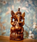Ganesh Wooden Statue Sculpture God Ganesha Lord Ganpati Idol Murti For Home T   