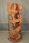 Massive 23   Chinese Hand Carved Wood Lucky Lung Dragon Sculpture - Feng Shui