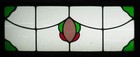 Abstract Midsize Old English Leaded Stained Glass Window 27 25  X 12 75 
