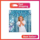 Blue Tinsel Curtain Party Backdrop - Greatril Foil Curtain Party Photo Streamers