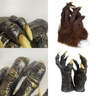 1pairs Halloween Scary Gloves Werewolf Paws Hand Gloves Gothic Cosplay Claws