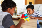 Rock  em Sock  em Robots Kids Game With Red Rocket   Blue Bomber Fighters
