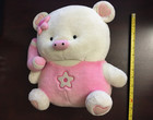 Vintage Hannari Tofu Pig Pink Phone Stuffed Animal Plush Toy