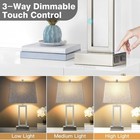 Table Lamps Set Of 2 Touch Control Bedside Lamps Silver Usb Modern Nightstand