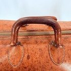 Vintage Antique Cognac Cowhide Saddle Leather Doctors Bag Lg Gr8 Patina Locking