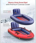 Qpau Snow Sled With Premium Canvas Cover  2 Person Inflatable Heavy Duty Snow   
