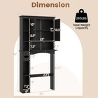 Over The Toilet Storage Cabinet W 2 Doors  Adjustable Shelf   Bottom Bar  Black
