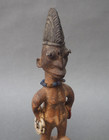 Good Old West African Tribal Art Nigerian Yoruba Ibeji Doll Metal Eyes   Cowries
