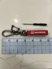 Honda Leather Keychain Red