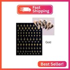 12 Sheets Sparkling Star Nail Art Stickers - Gold silver white black Star Nail D