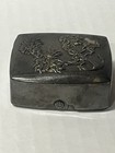 Japanese Meiji Pure Fine Silver Bonbonni  re Box With Naval Decoration Miyamoto