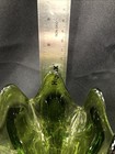 Vintage Mid-century Viking Glass Epic Six Petal Compote In Avocado Green 