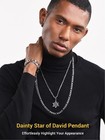 Star Of David Necklace For Men Jewish Jewelry Stainless Steel Cross Pendant C   