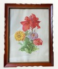 E a  Seguy Floral Prints Pair Framed Flower Wall Art 1960s