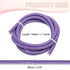 6mm Round Braided Leather Cord For Crafts Jewelry Making  Purple 1 1yards 