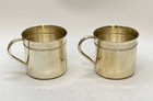 Reed   Barton Sterling Silver Baby Cup Set 2pc Beaded Border Pattern Engraved