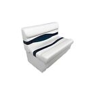Elite Series 37  Pontoon Bench Seat Cushion Set  only  Whit navy blue 3201aadk