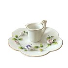 Vintage Lefton China Hand Painted Candle Holder Flowers Floral Design 2450 Japan