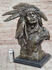 Carl Kauba Huge Native American Indian Chief Bust Bronze Sculpture  Fine Gift Nr