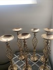 6 Pcs 20  Gold Centerpieces For Wedding Vase - Excellent Condition