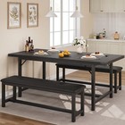 3 Pieces Dining Room Table Set For 4-6 People  63  Extendable Kitchen Table Set