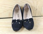 St John Shoes Womens 8 5 B Black Suede Tassel Bow Heels Pumps Italy Vintage
