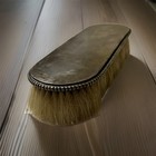 Vintage Shoe Shine Polishing Brush Mother Of Pearl Metal Beaded Frame