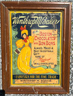 Antique 1890s Winthrop M Baker Boston Chocolates Tin Lithograph Advertising Sign