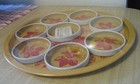 Nos Vintage Metal Toleware Tray  Coasters Beverage Set Strawberries 1970s Sealed