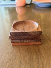 Vintage Mid-century Teak Wood Drink Coasters Set Of 4 Mcm