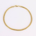 18k Layered Real Gold Filled Anklet Bracelet Miami Cuban Links 10 