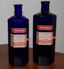 Rare 16   12 Oz Hexagons Skull   Bones  Laudanum Poison Watson Greenville  Ill 