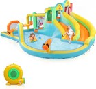 Inflatable Bounce House  2 Water Slides For Birthday Party With 750w Air-blower