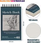 5 5  X 8 5  Sketchbook Set  Top Spiral Bound Sketch Pad  2 Packs 100 Sheets Each