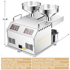 1500w Electric Automatic Oil Press Machine Dual Oil Outlets Stainless Steel 110v