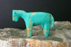 Old Style Vintage Zuni Turquoise Horse Fetish Carving By  Ellen Quandelacy   d 