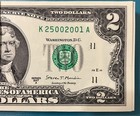 2017 2 Dollar Strap Crisp 100 Single Year Notes K25002001a To K25002100a  Dallas