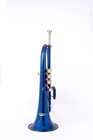Blue Brass Finish 4 Valve Bb f Flugelhorn Free-hard Case mouthpiece Instrument 